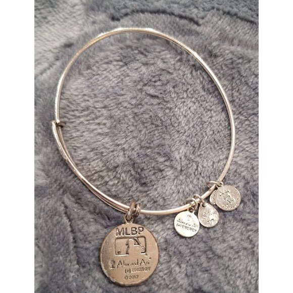 Alex & Ani Silver Tone  MLB Boston Red Sox Expandable  Bangle Bracelet - Picture 2 of 2